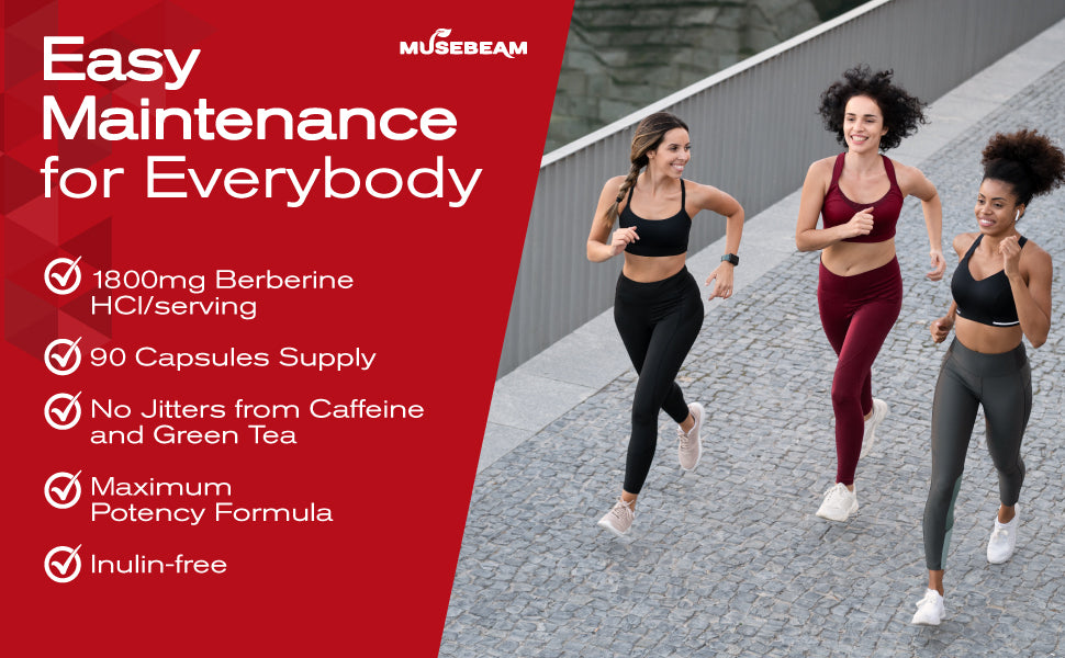 MuseBeam Berberine HCL Magnesium Glycinate Supplement