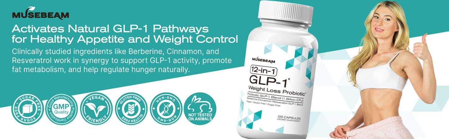 MuseBeam GLP-1 Probiotic Weight Loss Support Supplement
