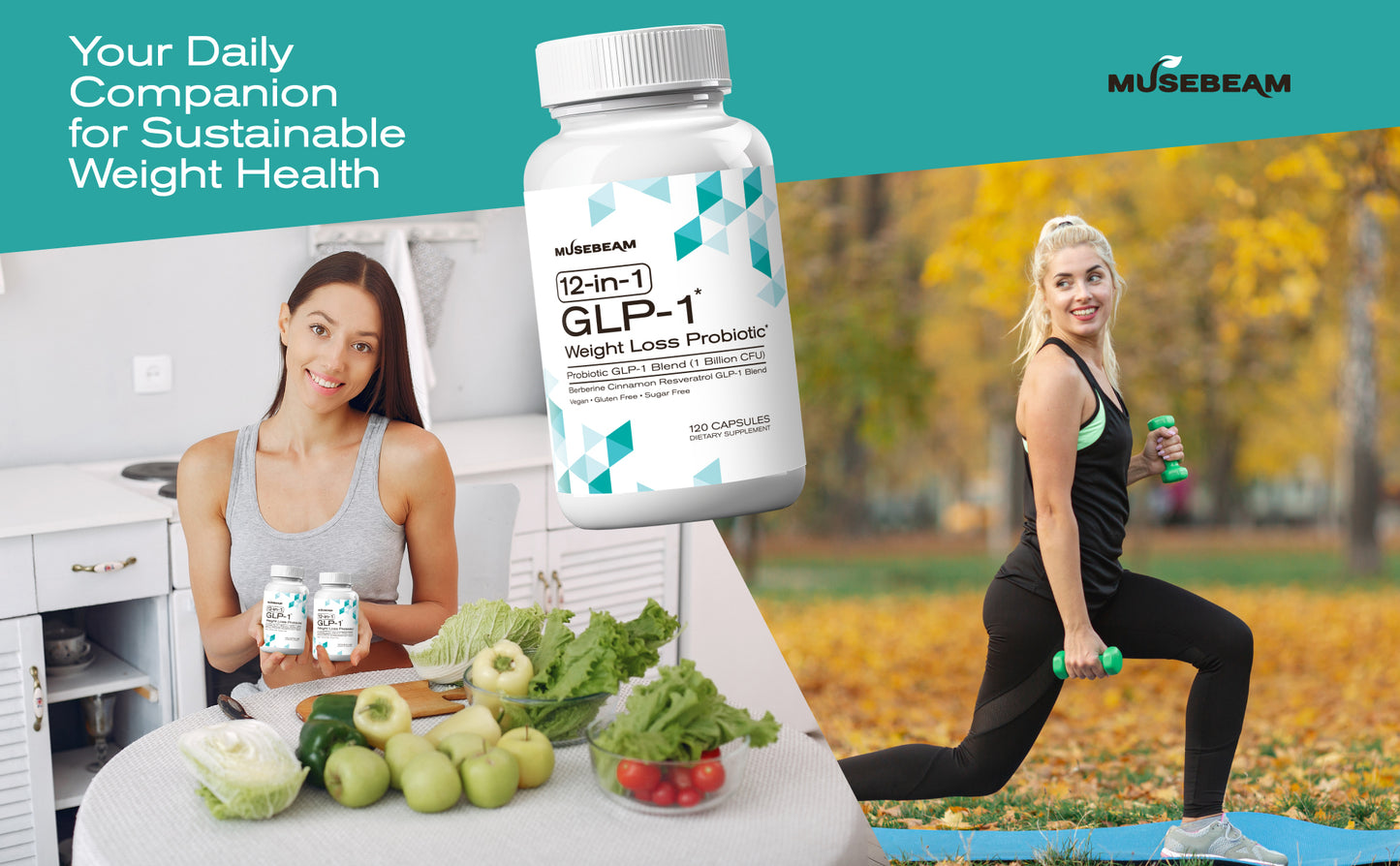 MuseBeam GLP-1 Probiotic Weight Loss Support Supplement