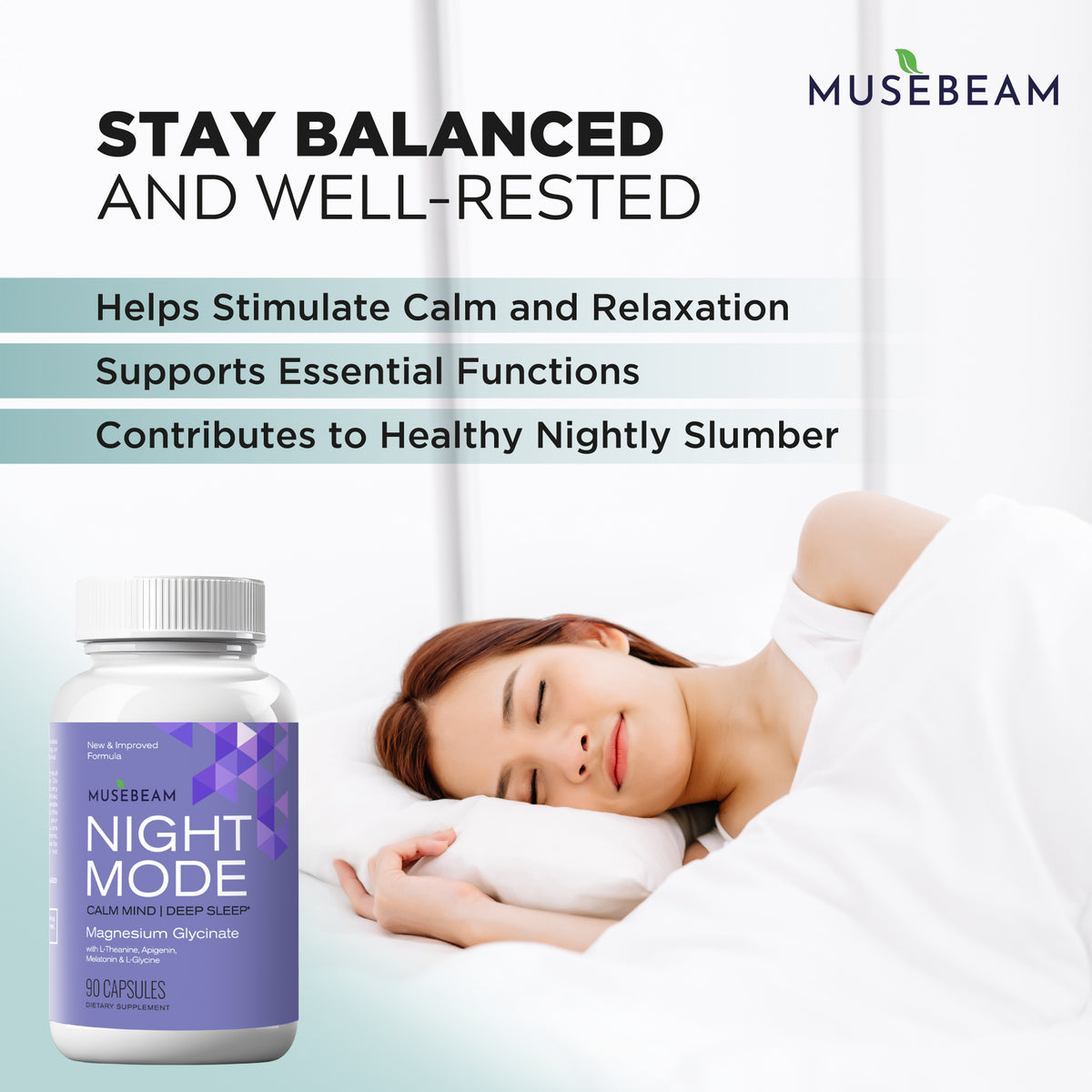 MuseBeam Magnesium Glycinate 275mg Melatonin