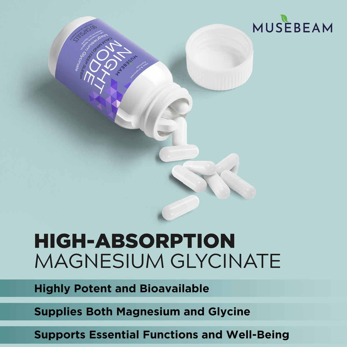 MuseBeam Magnesium Glycinate 275mg Melatonin