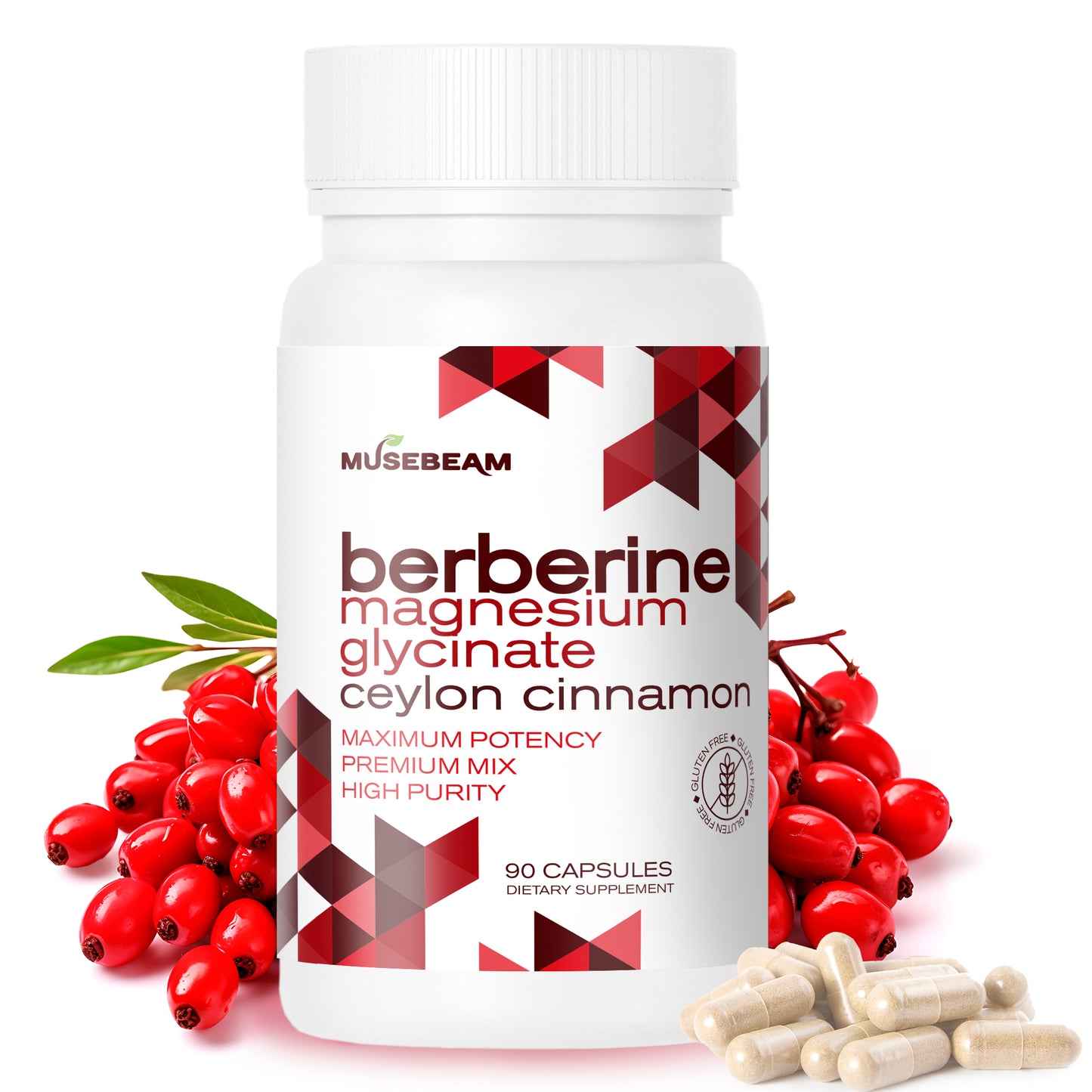 MuseBeam Berberine HCL Magnesium Glycinate Supplement
